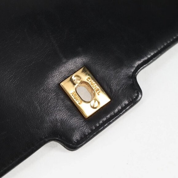 CHANEL Matelasse Chain Shoulder Bag Lamb Skin Black Gold CC Auth kk453A - Picture 13 of 16